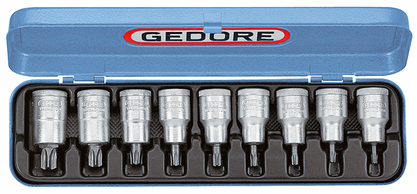 Torx-hylsyj&auml; sarjana. Nelikulmainen 1/2"-kiinnitys. Gedore ITX19PM