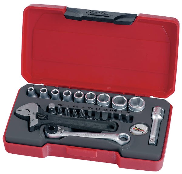 Hylsyavainsarja, nelikulmainen 1/4"-kiinnitys Teng Tools T1423